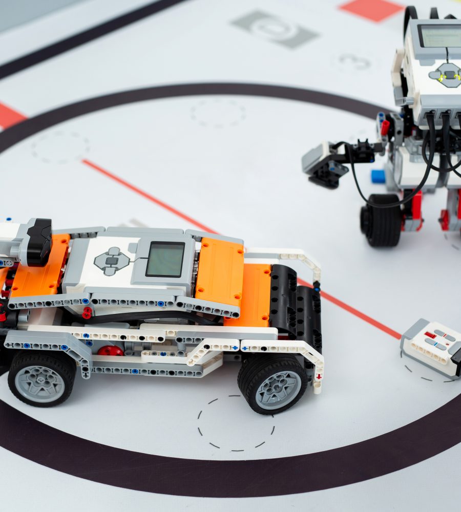 Exhibition of children's technical creativity: robotics. Robots on the table